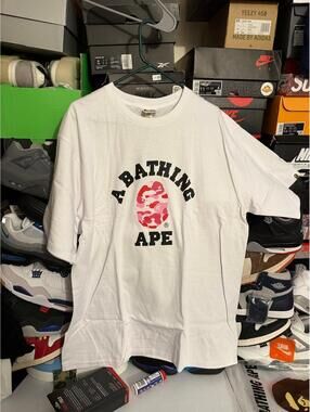 Bape tee white/pink Sz 2Xl
